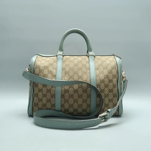 GUCCI Boston Brown Cloth Satchel 1045-021025 - Picture 2 of 12